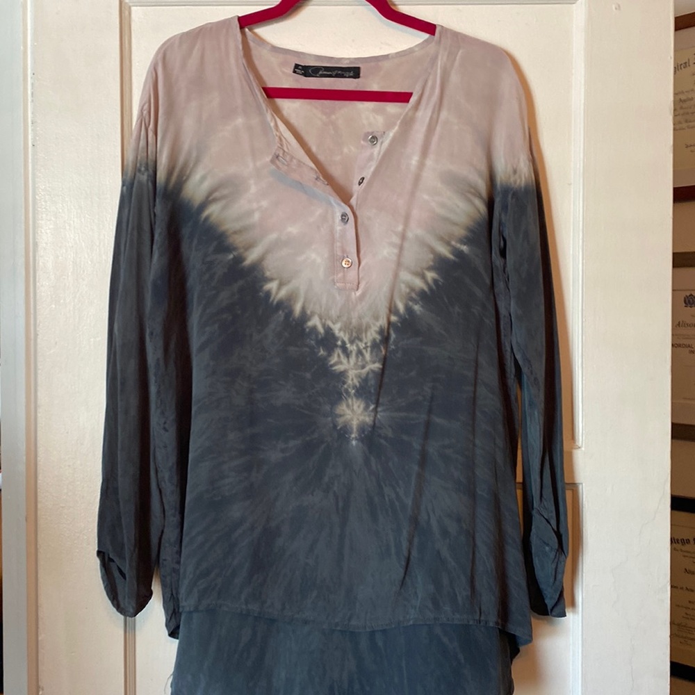 PATTERSON J KINCAID silk tie dye top Sz MED